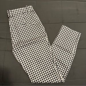 H&M High Waist Pinstripe Checkered Pants